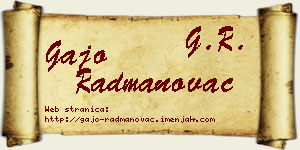 Gajo Radmanovac vizit kartica